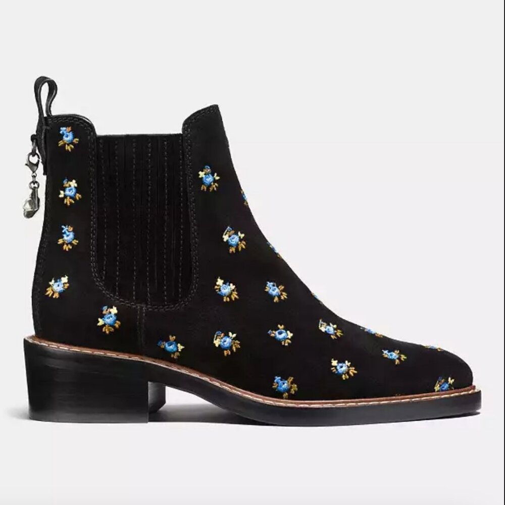 Coach Bowery Chelsea Boot (Black Floral)